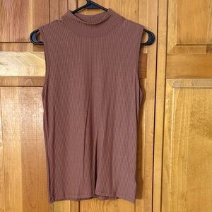 Rachel Zoe Sleeveless Ribbed Brown Top